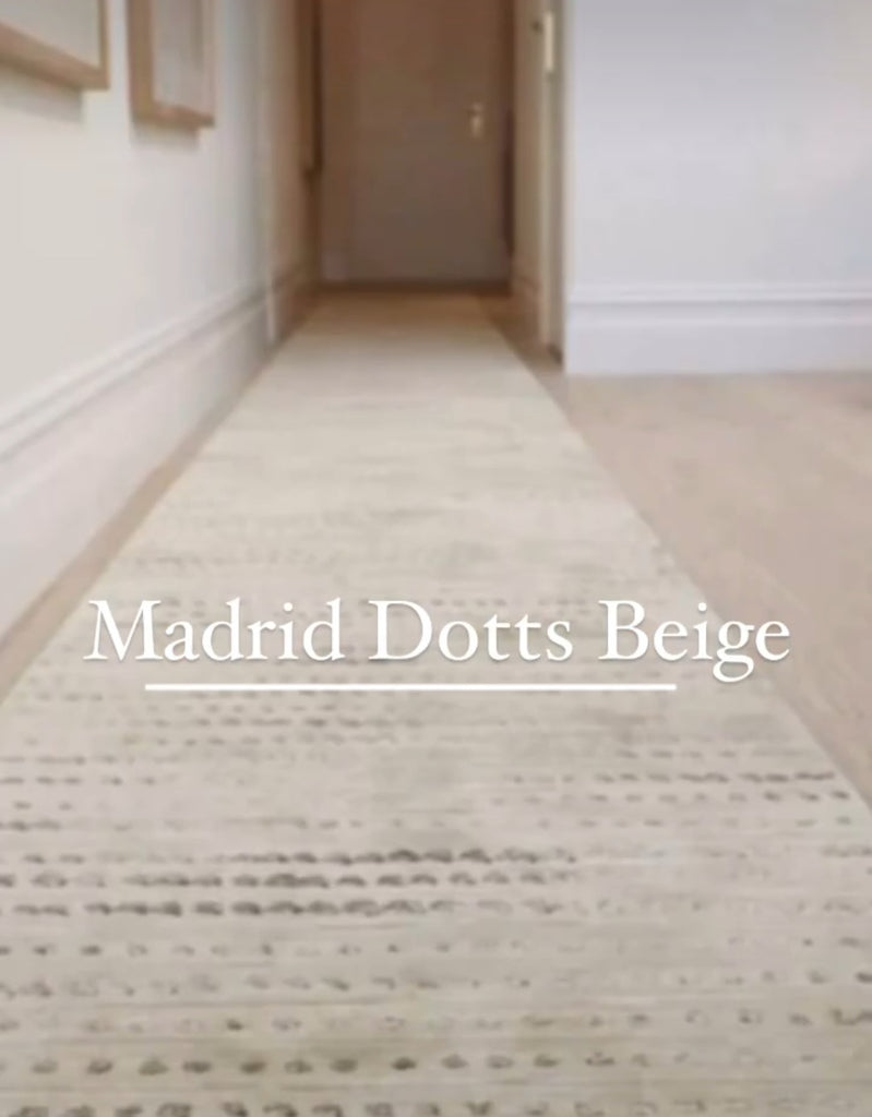 Madrid Dotts Beige Custom Length Hall Runner
