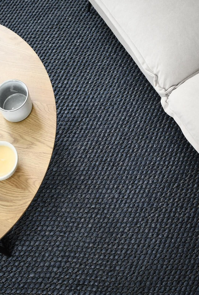 Palmas Flatwoven Wool Rug | Midnight - Enquire now for availability