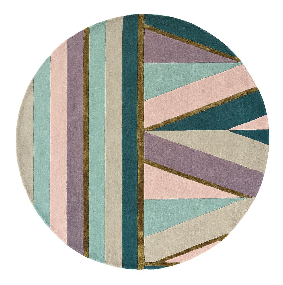 Pink Snakeskin Print Round Rug