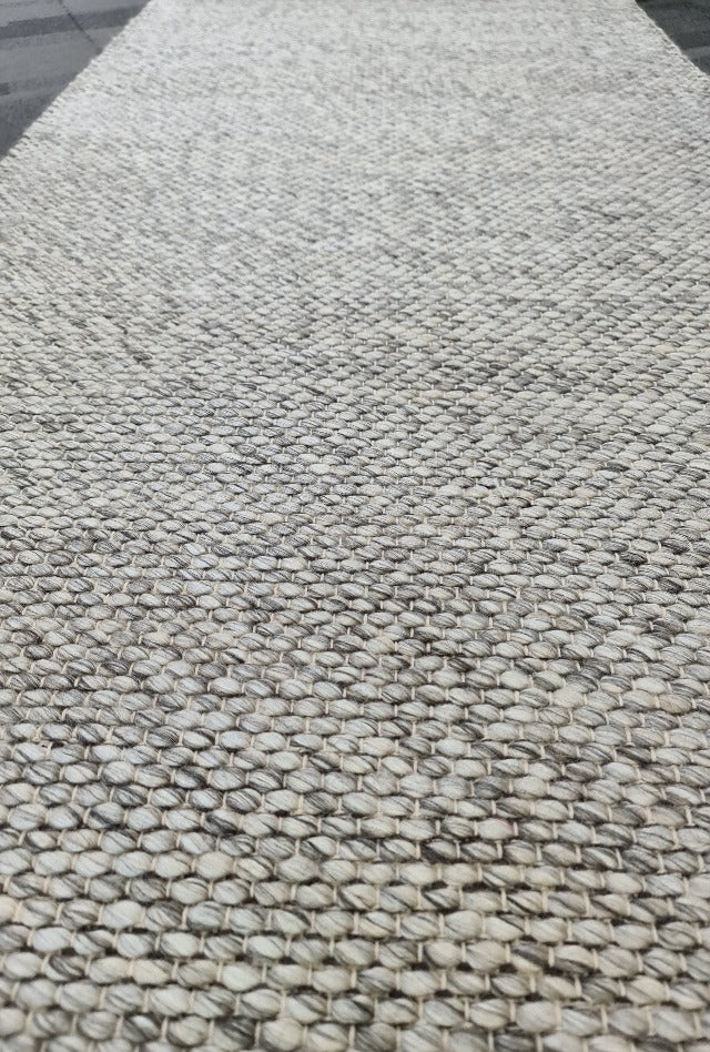 Dropletts Light Grey Handmade Hall Runner | Custom cut Length x 80 cm wide | $95 per metre