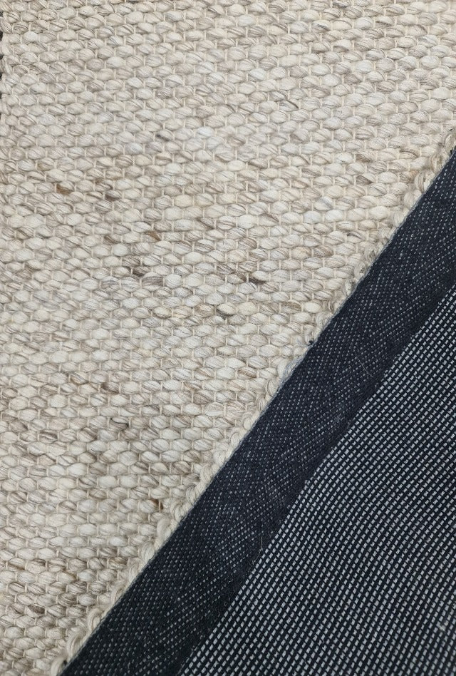 Dropletts Off White & Beige Handmade Wool Hall Runner | Custom Cut Length x 80 cm wide | $95 per metre