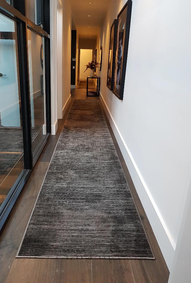 Madrid Dots Charcoal Hall Runner | Custom cut length x 80 cm wide | $69 per metre | Tess & Luke | Hallway Week 2019