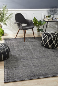 Allure Black Flat Woven Rug by Rug Addiction. 