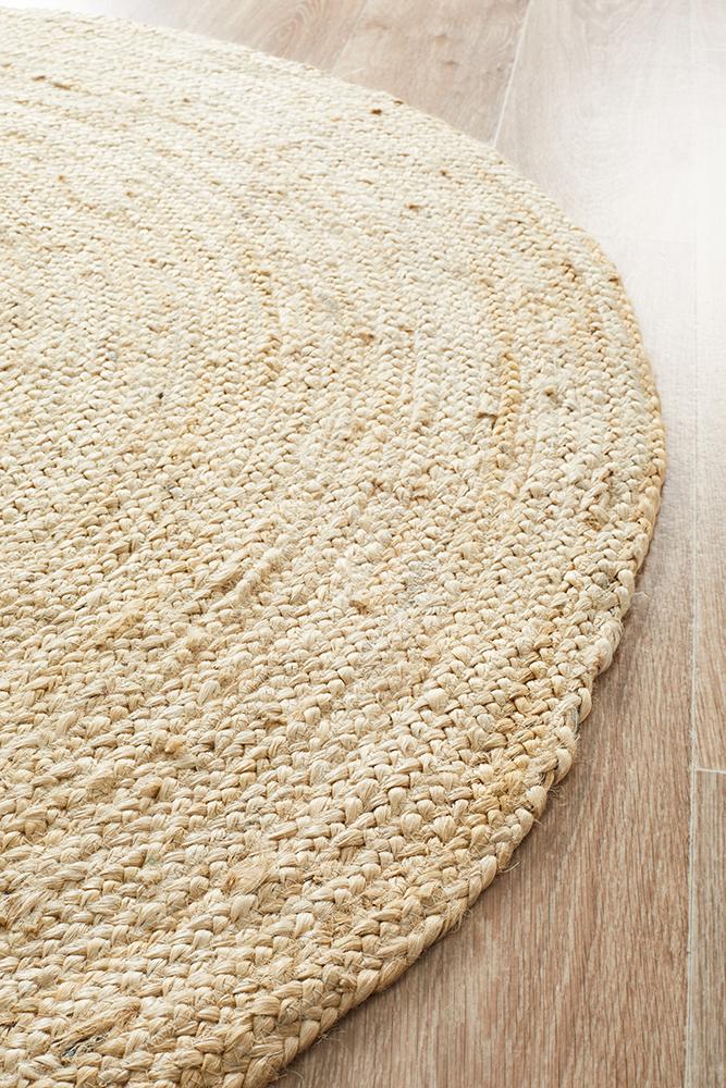 Round Jute Rug | Bleached Natural