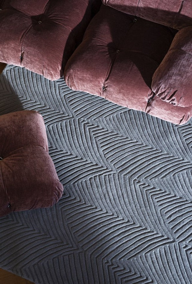 Wedgwood Folia Cool Grey Round Designer Rug | By Brink & Campman
