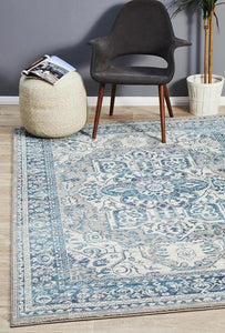 Babylon 207 Blue Area Rug available in extra large size, circle and runner