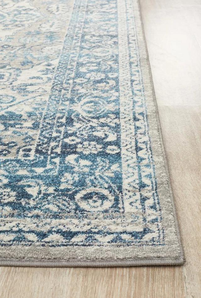 Babylon 207 Blue Area Rug available in extra large size, circle and runner