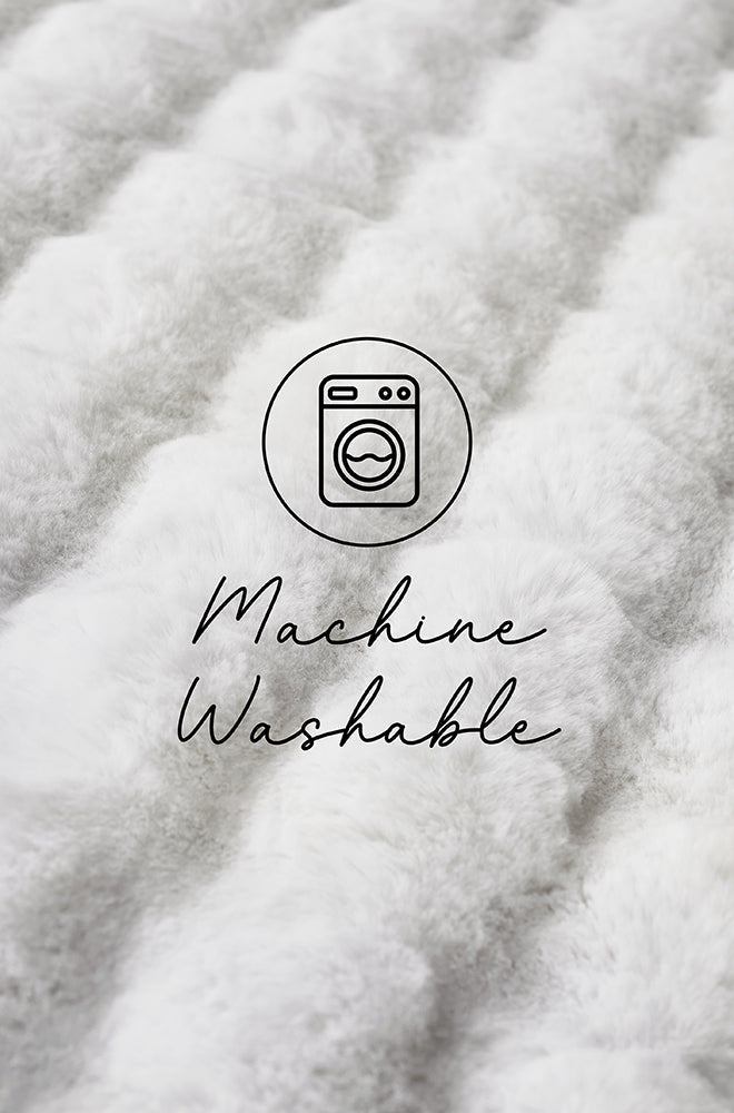 Bubble White Round - Machine Washable Rug