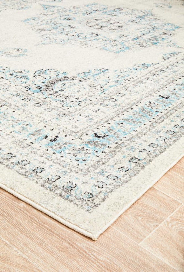 Lace 922 Rug | White & Blue