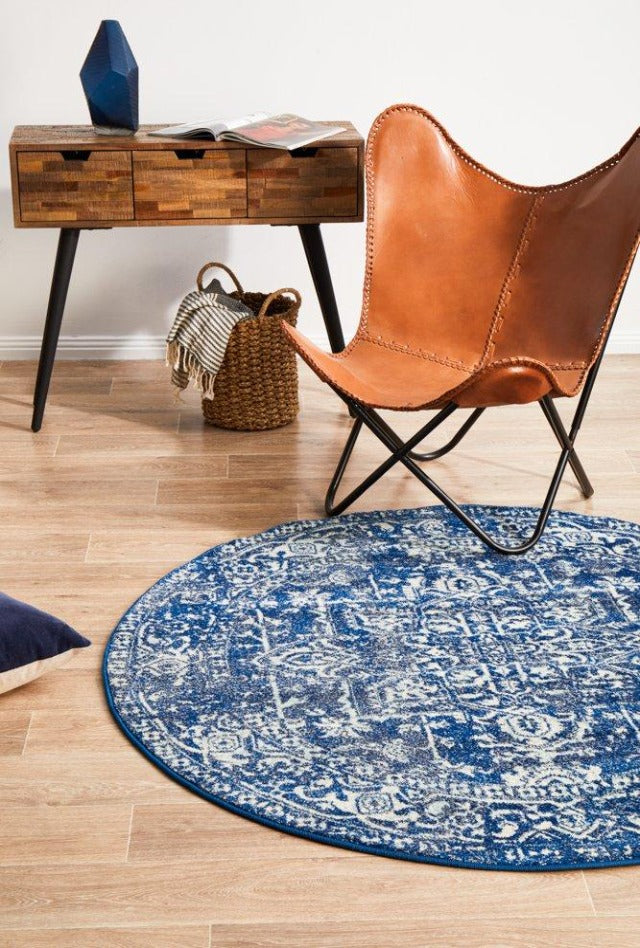 Charmed Round Rug | Royal Blue