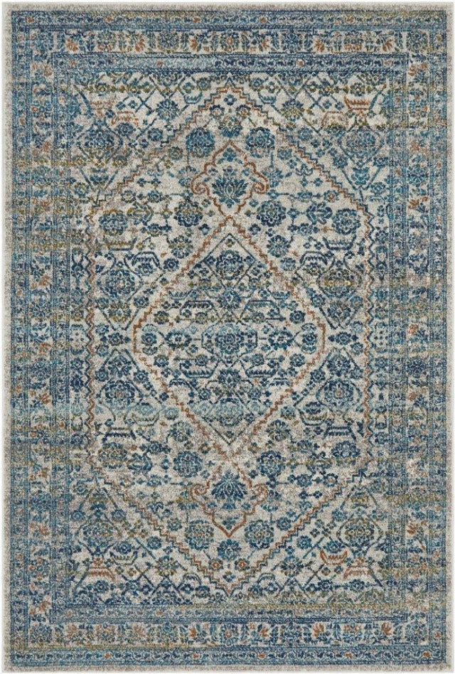Duality Transitional Rug | Silver Blue Gold