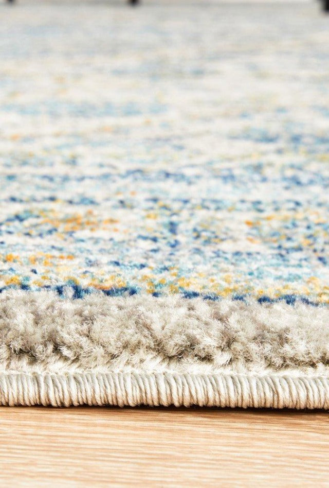 Duality Transitional Rug | Silver Blue Gold