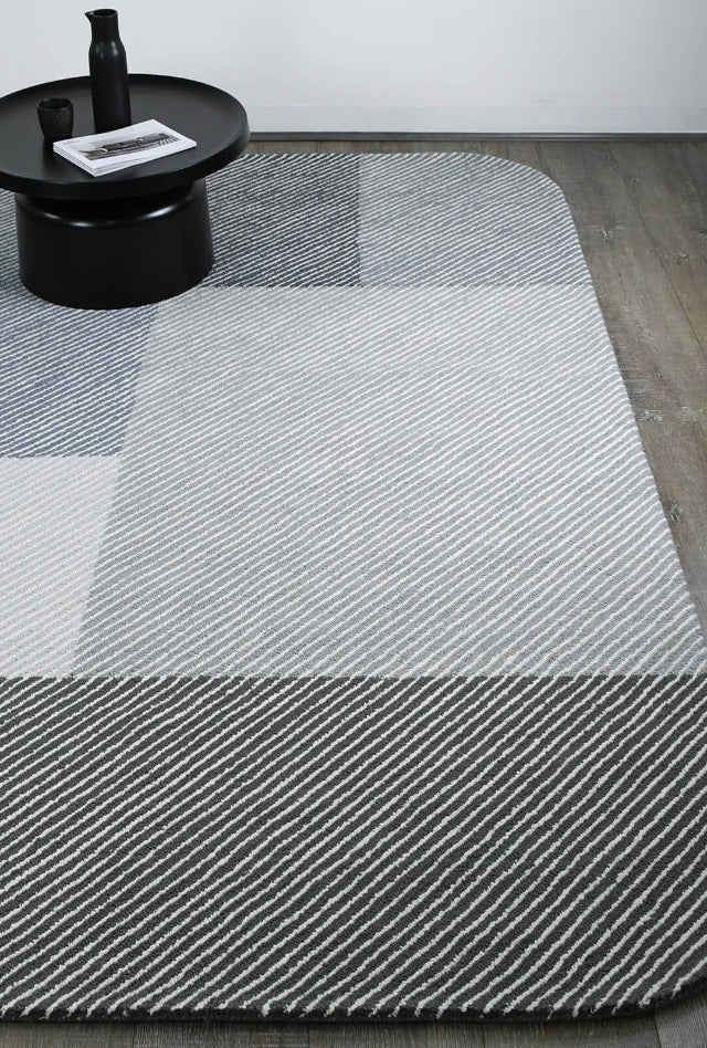 Pinstripe Handmade NZ Wool Rug | Seal - Enquire now for availability