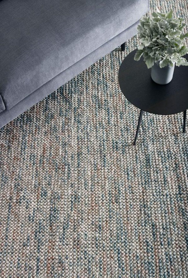 Magic Oasis Wool Handmade rug with knotted loops of wool, textured and pastel coloured in the latest colours.