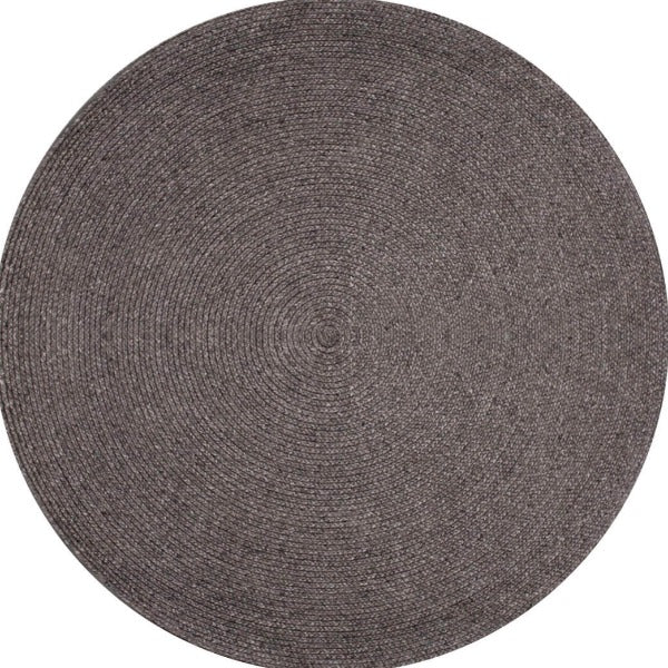 Paddington Round Hand Braided Rug | Charcoal - Enquire now for availability