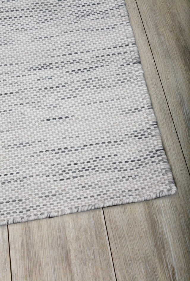 Subi Flat Woven Rug | Silver & Ivory - Enquire now for availability